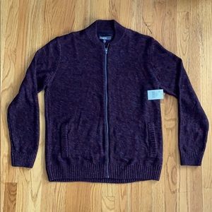 Spike Bomber Full-Zip Cardigan Sweater